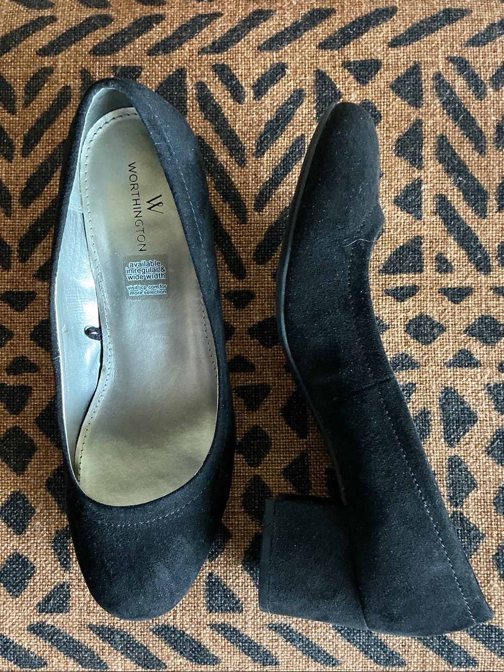 Worthington Black Suede Block Heel Pumps - 7.5